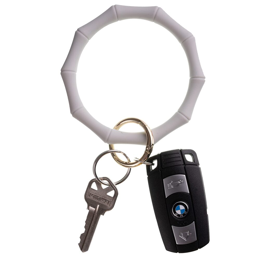 7473 Key Ring Bracelet Keychain Wristlet Keychain Bangle Key Ring Gray